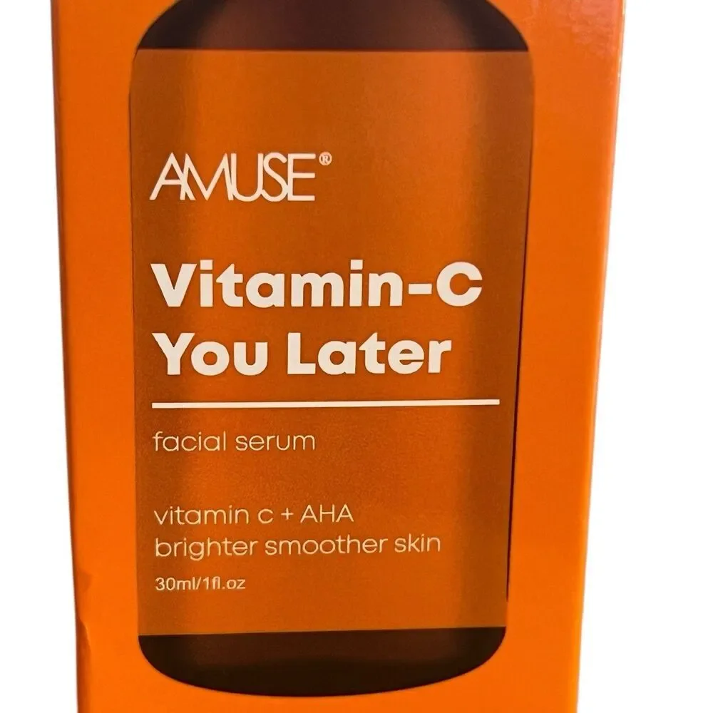 Amuse Vitamin C You Later Facial Serum + AHA New in Box 1 fl oz
